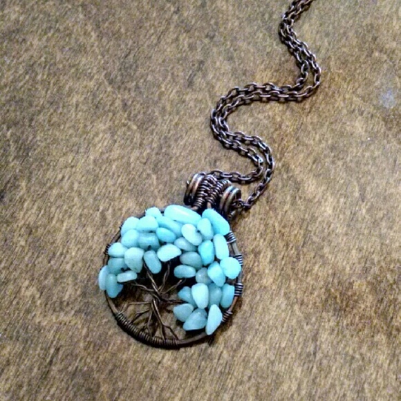 Handmade wire wrapped Tree of Life boho hippie necklace NWOT - Picture 4 of 4